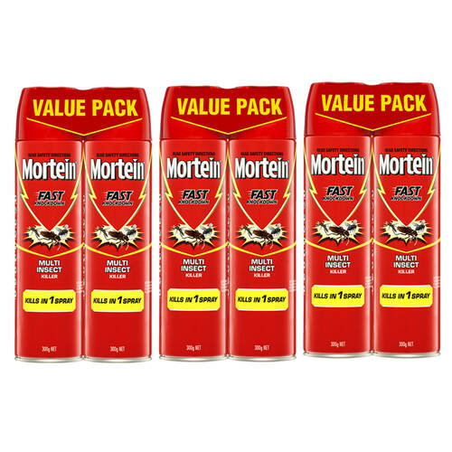 3x 2PK Mortein Fast Knockdown Multi Insect Surface Spray