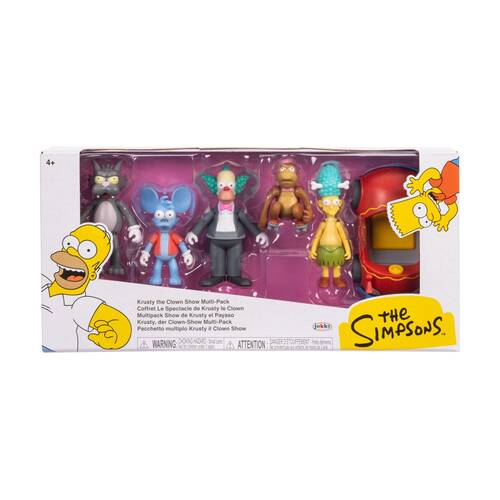5pc The Simpsons Action Figure Scaled Multipack Set Krusty Clown Show 2.5 Inch