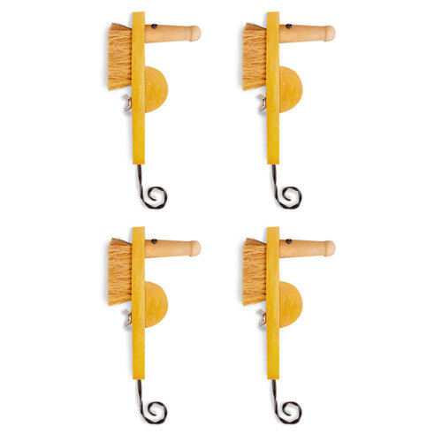 4x Brush Art 51cm Sea Horse Outdoor Garden Home Decor - Yellow