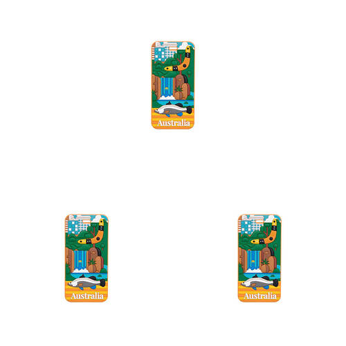 3PK Annabel Trends Australia Luggage/Bag Tag 13cm Darwin