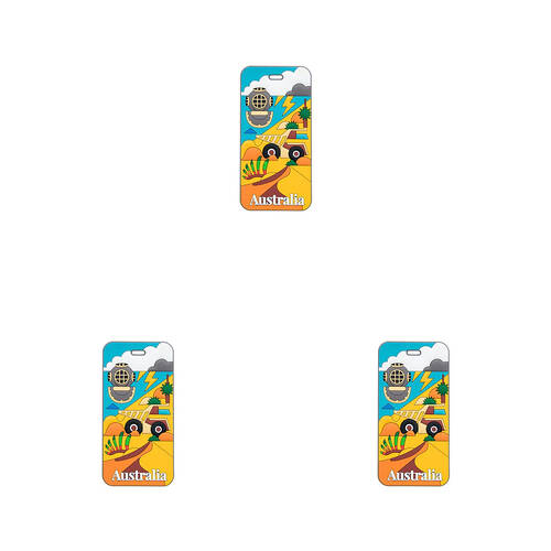 3PK Annabel Trends Australia Luggage/Bag Tag 13cm Western Australia