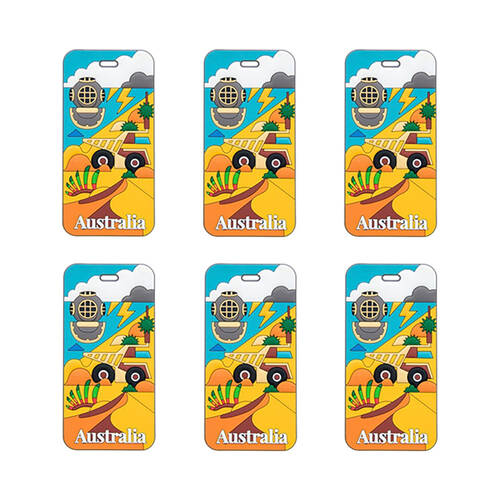 6PK Annabel Trends Australia Luggage/Bag Tag 13cm Western Australia