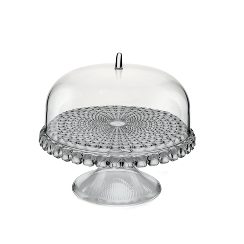 Guzzini Tiffany 30cm Small Cake Stand W/ Dome Tableware - Grey