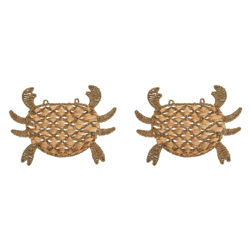2PK Annabel Trends Water Hyacinth Placemat 44x33cm - Seaside Crab