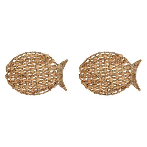 2PK Annabel Trends Water Hyacinth Placemat 44x33cm - Seaside Fish
