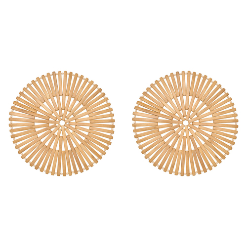 2PK Annabel Trends Bamboo Table Placemat 37cm Round - Natural