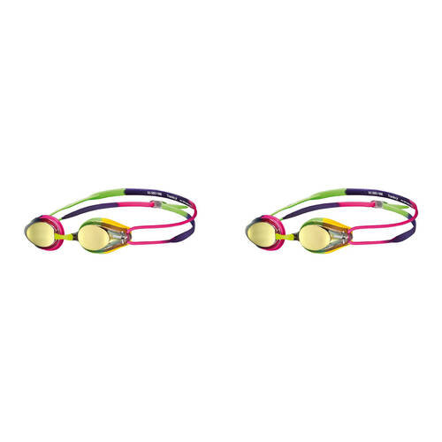 2PK Arena Tracks Junior Mirror Goggles Swimming Eye Protection Violet/Fuchsia/Green