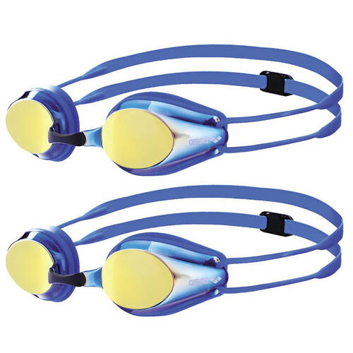 2PK Arena Tracks Junior Racing Mirror Swimming Goggle Kids 6-12y - Blue/Yellow