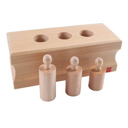 Gam Montessori 0-3 Cylinder Block #4 Wooden Educational Toy Brown Kids - 3y+