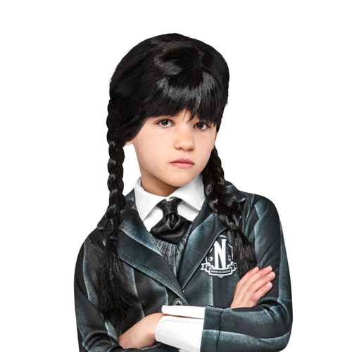 Wednesday Wig Kids/Children Girls Halloween Accessory