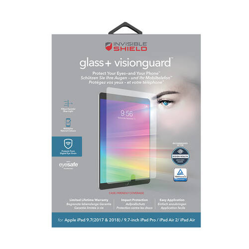 InvisibleShield Glass+ VisionGuard For iPad Air/Air 2 iPad Pro 9.7 iPad 2017/2018