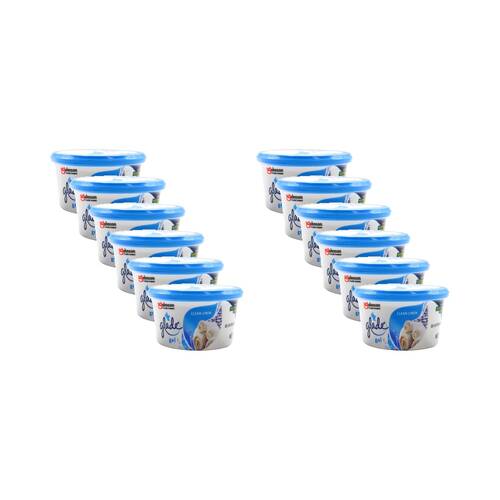 12PK Glade Mini Gel Air Freshener Odour Eliminator 70g Clean Linen Scent