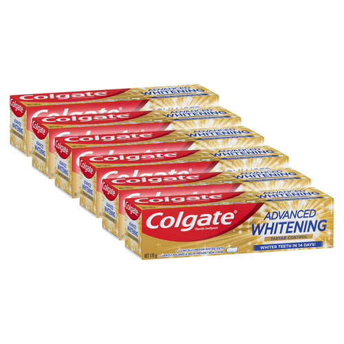 6PK Colgate Toothpaste Advanced Whitening Tartar Control 120g