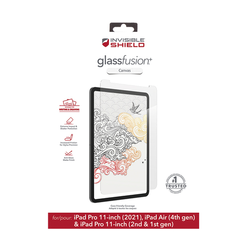 InvisibleShield GlassFusion Plus Canvas For iPad Air 4th Gen/iPad 11 Pro - Clear