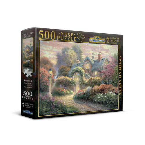 500pc Harlington Thomas Kinkade Puzzle Rosebud Cottage 8yrs+ 52x38cm
