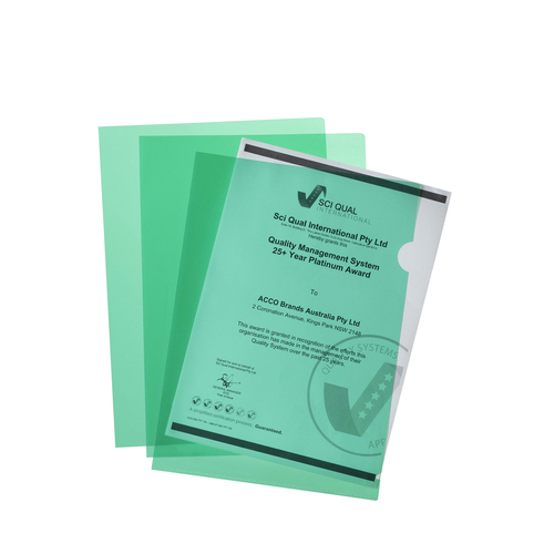 3PK 10pc Marbig PP Ultra Letter File A4 Document Folder - Green