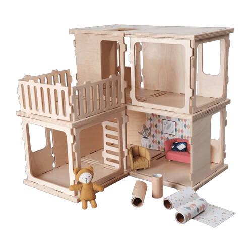 26pc Fabelab Wooden Dollhouse Build Basic Kit Toddler/Kids Activity Toy 4y+