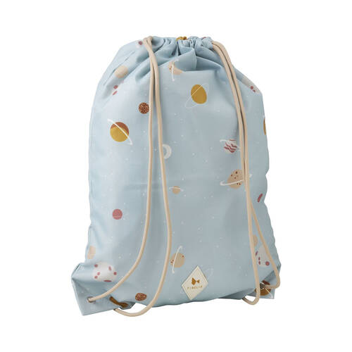 Fabelab Kids/Children Eco String Bag Backpack 32x42cm Planetary/Cottage Blue 3y+