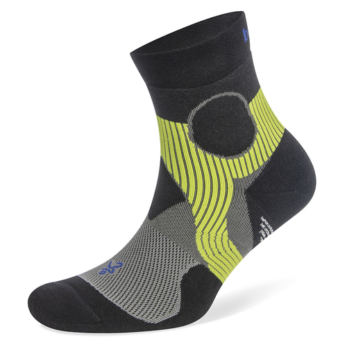 Balega Support Quarter Running Sports Socks Large Light Grey/Black