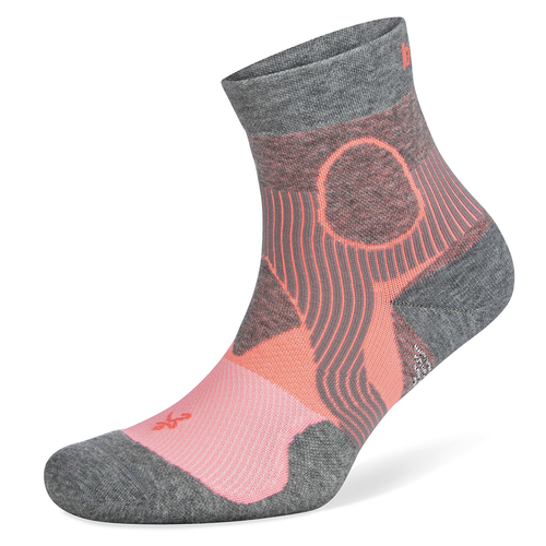 Balega Support Quarter Running Sports Socks Small Mid Grey