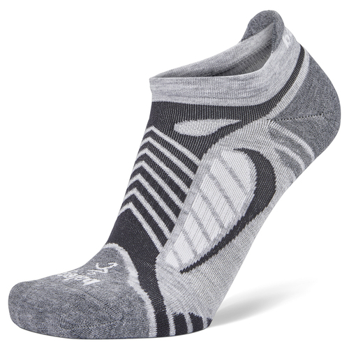 Balega Ultralight No Show Tab Running Sports Socks Small Grey/White
