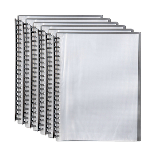 6PK Marbig 20-Pocket A4 Refillable Display Book - Clear Front/Assorted