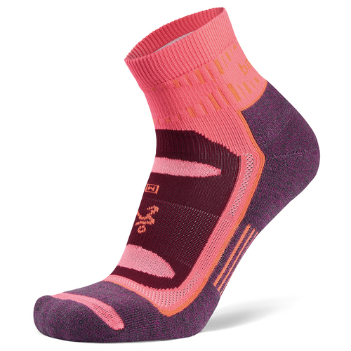 Balega Blister Resist Quarter Running Sports Socks Medium Pink/Purple