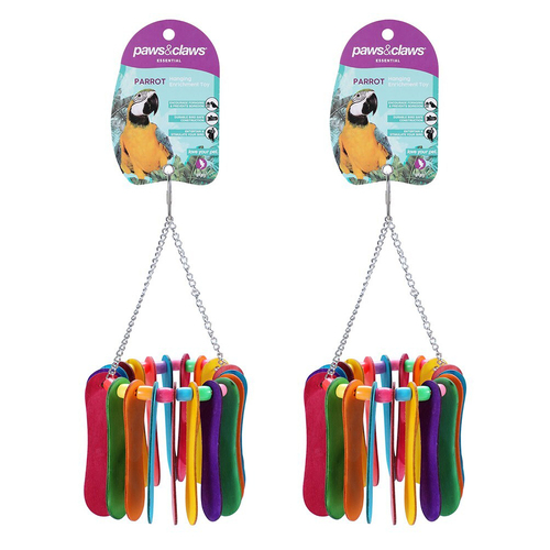 2x Paws & Claws 20x10cm Rainbow Popsicle Parrot Pet/Bird Toy