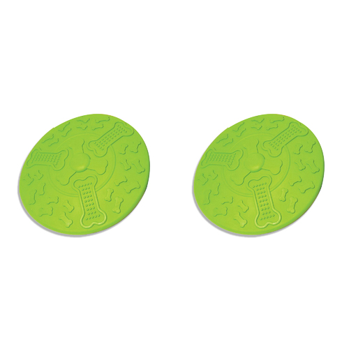 2PK Rosewood Cyber Rubber 21.6cm Flying Saucer Pet Dog Outdoor Toy Large Assorted