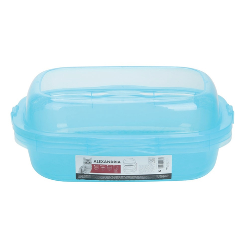 M-Pets 46x40cm Alexandria Cat Pet Litter Plastic Tray w/ Rim - Blue