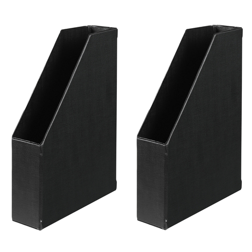 2PK Marbig PVC A4 Magazine File Organiser Holder Black - 31cm