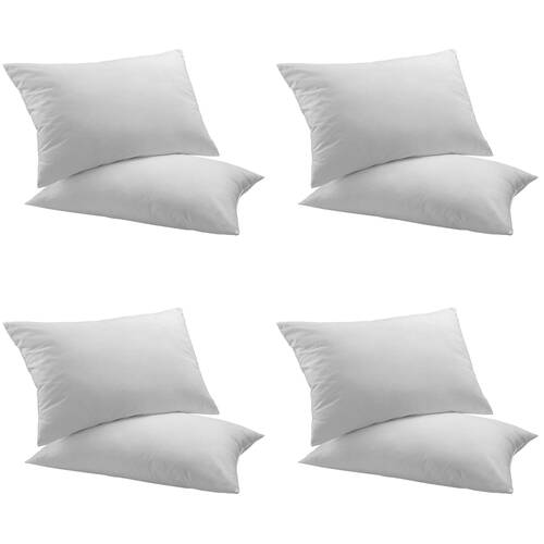 4x 2pc Royal Comfort Duck Feather & Down Cotton Bedding Pillow 50x75cm - White