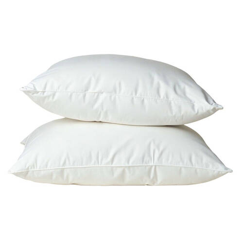 2pc Royal Comfort Goose Cotton Bedding Pillow 1000GSM 50x75cm - White