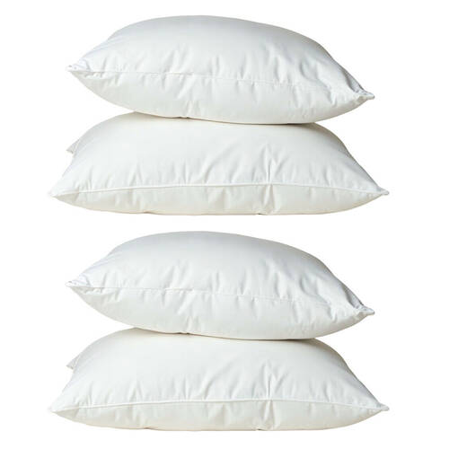 2x 2pc Royal Comfort Goose Cotton Bedding Pillow 1000GSM 50x75cm - White