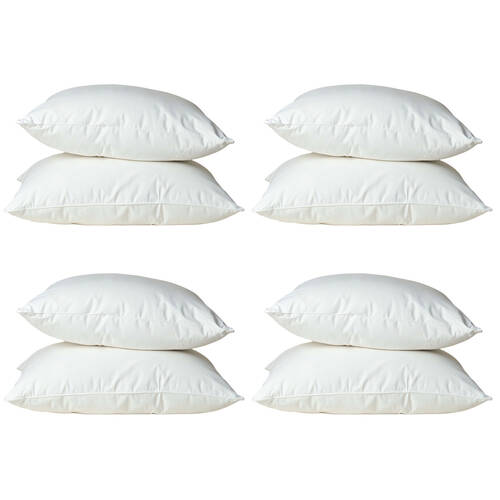 4x 2pc Royal Comfort Goose Cotton Bedding Pillow 1000GSM 50x75cm - White