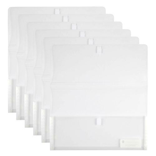 6PK Marbig Footscalp Polypick Document Filing Wallet - Clear