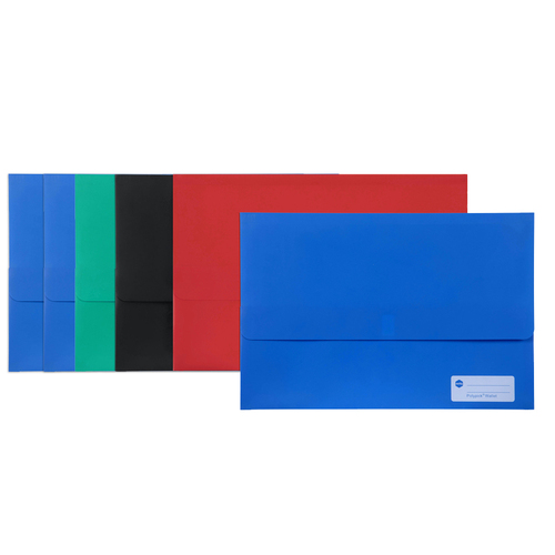 6PK Marbig Polypick Foolscap Document Wallet - Assorted