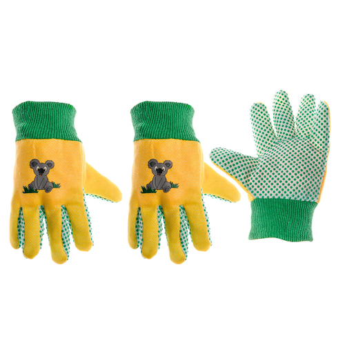 3PK Cyclone Kids Cotton Gardening Gloves Koala Planting 3y+