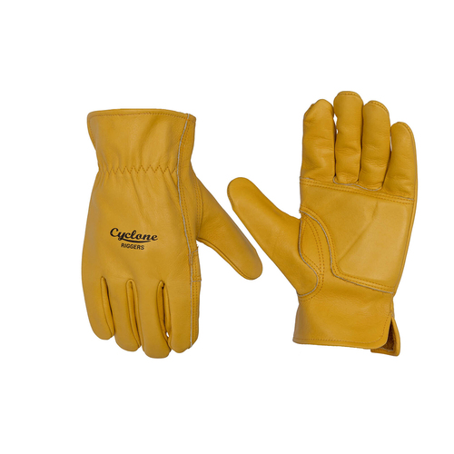 Cyclone Size Medium Riggers Gardening Gloves Riggers Leather Yellow
