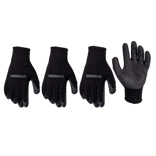 4x Pairs Gardenmaster Latex Durable Dipped Gardening Gloves Large