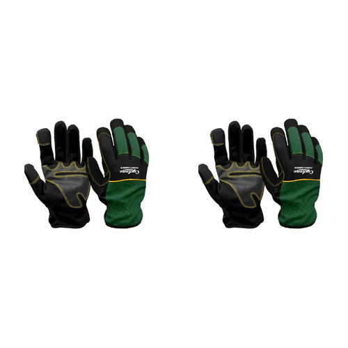 2PK Cyclone Power Garden Synthetic Palm Leather Gloves Large