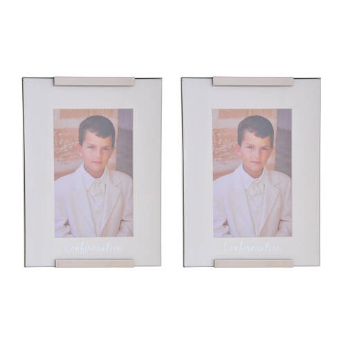 2PK Gibson Gifts Confirmation Photo Frame 4x6'' Decor - Silver