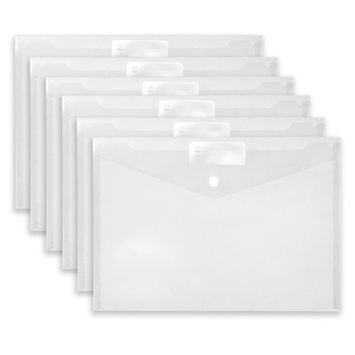 10PK Marbig PP A4 Doculope 150pg Paper Document Wallet - Clear