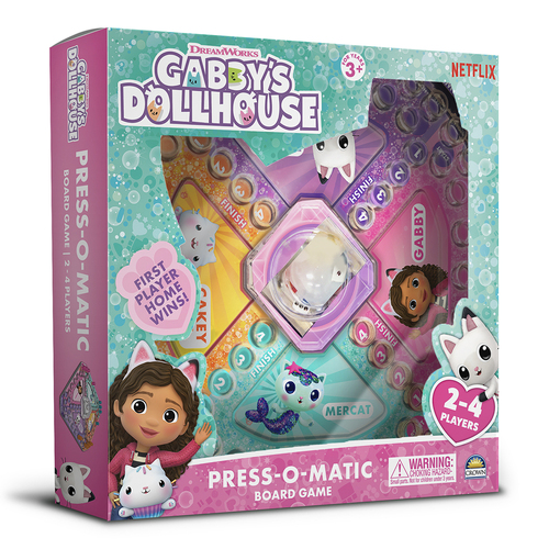 Crown Gabby's Dollhouse Press-O-Matic Children's Tabletop Board Game 3yrs+