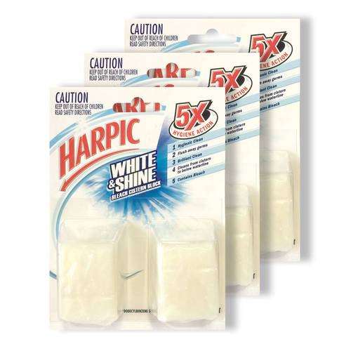 3x 2PK Harpic White & Shine Toilet Cistern/Bowl Flushing Cleaner