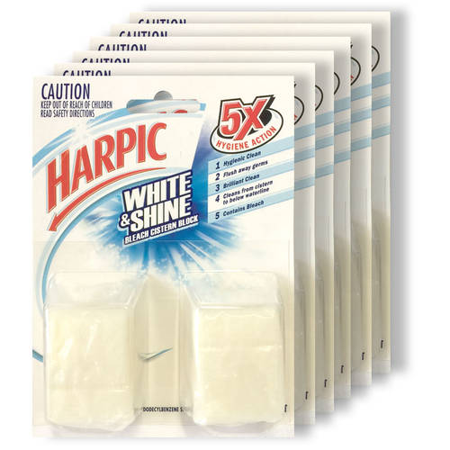 6x 2PK Harpic White & Shine Toilet Cistern/Bowl Flushing Cleaner