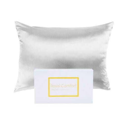 Royal Comfort Mulberry Silk Pillowcase Twin Pack 51x76cm - Silver