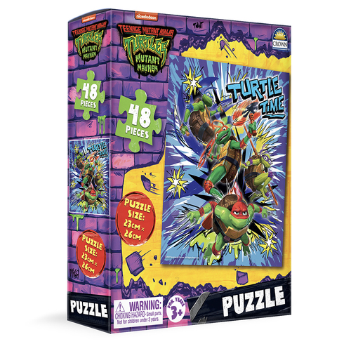 48pc Crown Teenage Mutant Ninja Turtles Puzzle 3+ 23x26cm