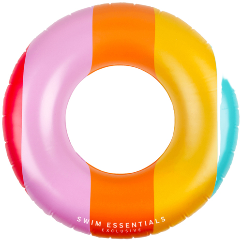 Swim Essentials Kids Inflatable Swim Ring 90cm Rainbow 6y+
