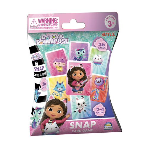 Crown Gabby's Dollhouse Snap Kids/Children's Tabletop Card Game 3yrs+